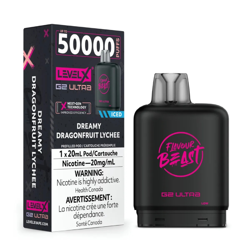 Flavour Beast Level X G2 Ultra Replacement Vape Pod - 50K- Puffs - 20mL