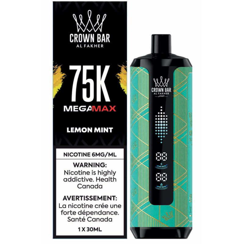 Al Fakher Crown Bar Mega Max 75K Disposable Vape - 75K Puffs - 6mg - 30ml