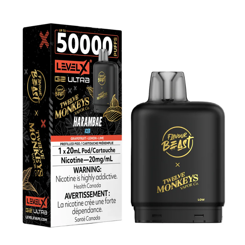 Flavour Beast Level X G2 Ultra Replacement Vape Pod - 50K- Puffs - 20mL