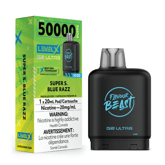 Flavour Beast Level X G2 Ultra Replacement Vape Pod - 50K- Puffs - 20mL