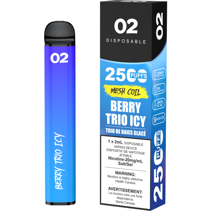 O2 Disposable Vape - 2500 Puffs - 2mL
