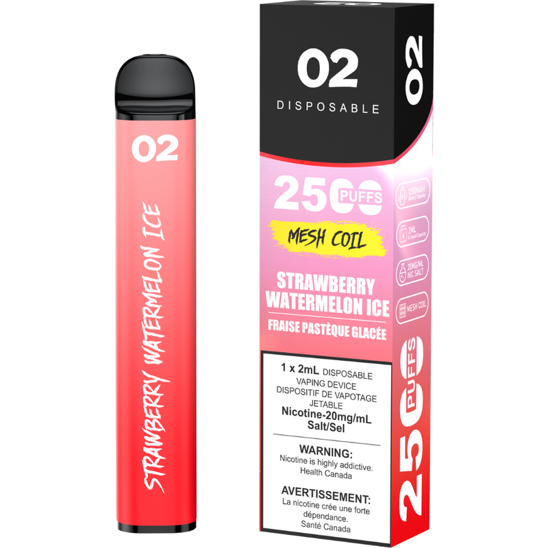 O2 Disposable Vape - 2500 Puffs - 2mL
